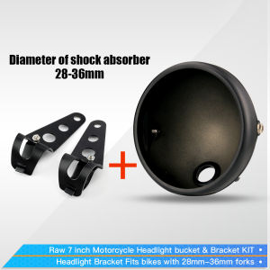 7" Motorcycle Led Headlight Housing Bucket Mount Front Lamp Shell for Harley Bobbe Chopper Racer