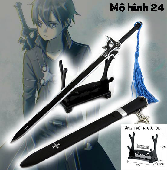 [THÉP 100%] Mô hình móc khóa Kirito Sword art Online Thanh Kiếm Elucidator mạnh trong Anime SAO Kazuto Kirigaya