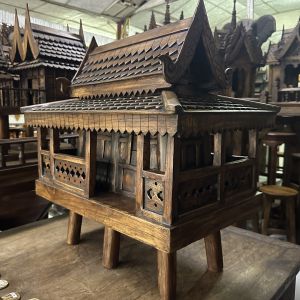 ศาลพระภูมิ ไต้ถุนสูง 6 เสา ยาว53xลึก35xสูง64cmไม้สัก ศาลไม้สัก ศาลพระภูมิเจ้าที่ ศาลพระภูมิยุ้งข้าว