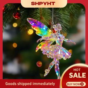 SHPYHT✨ Sparkling 2D Acrylic Pendants Ballerina Simulation Christmas Tree Hangings Car Rearview Mirror Charm Decoration Ornaments