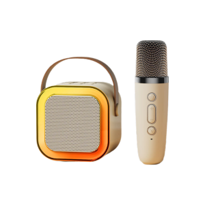 X64 Astronaut Childrens Wireless Bluetooth Speakers with Microphone Karaoke LED Colorful Light with Digital Clock TF FM