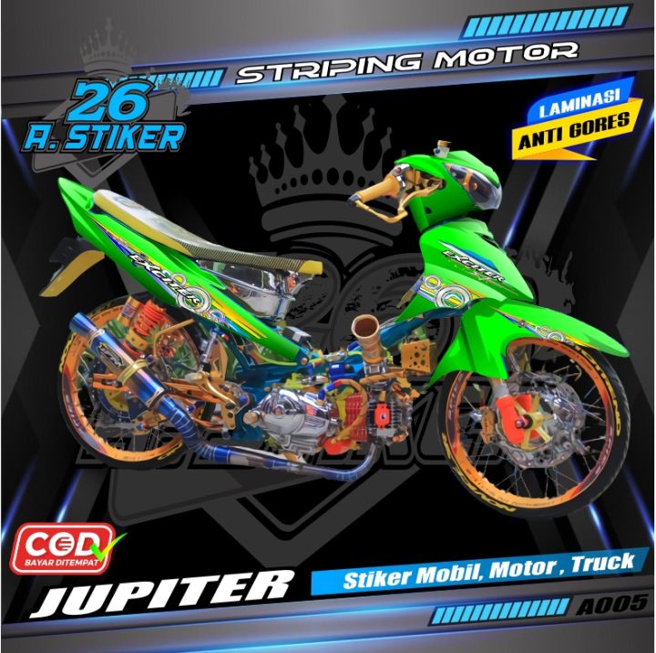 Stiker Variasi Jupiter Beluk / Jupiter Z / Striping Racing Keren