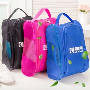 SDFBN ซิปคู่ ถุงเก็บรองเท้ากีฬา น้ำหนักเบามาก ผ้าอ๊อกซ์ฟอร์ด ถุงใส่รองเท้ากอล์ฟ ทนทานต่อการใช้งาน ล้างทำความสะอาดได้ ผู้จัดรองเท้ากีฬา สำหรับการเดินทาง