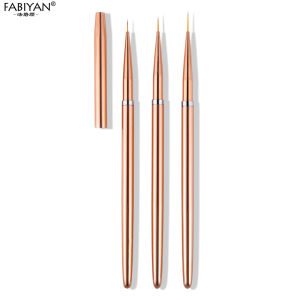 3Pcs/set Nail Art Brush Drawing Painting Flower Liner Pen Rose Gold Handle UV Gel Polish Manicure Tools