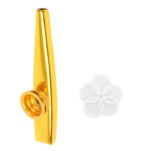 Metal Kazoos With 5Pcs Kazoo Flute Diaphragms Mouth Kazoos Good Companion for Ukulele Violin GuitarPiano Keyboard