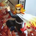 Anime Kimetsu no Yaiba Demon Slayer 17cm Rengoku Kyoujurou Fire Dragon Scene PVC Action Figure Collectible Gift Toy. 