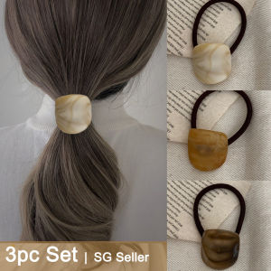 [SG NEW] Translucent Resin hair tie ponytail tie elastic tie | Minimalist elegant simple everyday hair tie ponytail ties | Hair bun elastic ties Dress Up