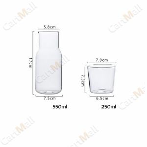 Japanese Style Large Capacity Glass Kettle Set With Water Cup 550ml/400ml