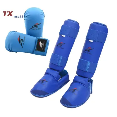 【Special offer】 Karate Sparring Gear Set Leg H Protector Shin Guard Palm Boxing Gloves So Shoes MMA Training Adu