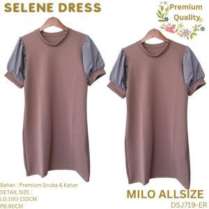 Dress Wanita Premium Scuba Ld 100-110 Selene Tebal/ DRESS WANITA S M L XL