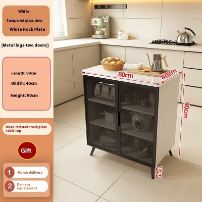 SANSHY Kitchen Cabinet Storage Cabinet Kitchen Cutting Table Multifunctional Operating Household Multi Layer Rack Movable Island
