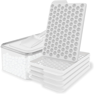 Mini Ice Cube Trays 104 grid Tiny Pebble Ice for Iced Coffee & Cocktails Fast Chill Easy Twist Release Stackable/4 Pack