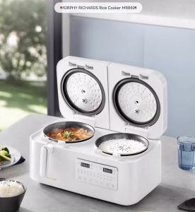 Morphy richards penanak nasi dua galon penanak nasi rendah gula kontrol ganda rumah tangga 4L penanak nasi dua-dalam-satu sup MR8501 santan putih