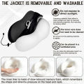 Coslife Portable Travel Neck Pillow for Airplane 100% Pure Memory Foam Travel Pillow for Flight Headrest Sleep. 