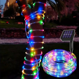 Raya Solar 10M 100LED PVC String Light Outdoor Waterproof Garden Christmas New Year Tree Decorations Lights Wedding Garland Solar Rope Fairy Lamp Lighting Copper 套管灯/树灯/装饰灯