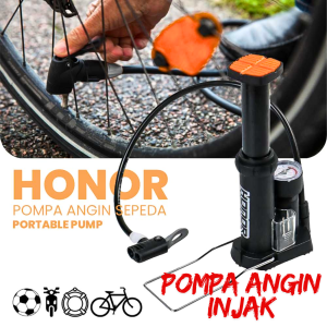 BERGARANSI HONOR Pompa Angin Sepeda dan motor Ban injak Manual Serbaguna Portable Pump FP1540D