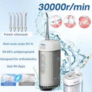 FLYING 200ml Dental Water Flosser 5 Jet Tip 3 Modes Water Jet Floss  Gum Care Electric Dental Cleaner