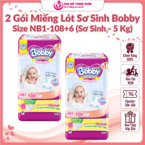 Miếng Lót Sơ Sinh Bobby Newborn1-108+6 Miếng (NB1-108) Cho Bé Từ Mới Lọt Lòng Đến Dưới 5 Kg - Kho Bỉm Thanh Ngân