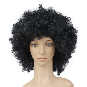 DILASSO Halloween Adult Kids Rainbow Football Fans Wigs Afro Curly Wigs Cosplay Hairs Costume Party Synthetic Wigs Funny Wig