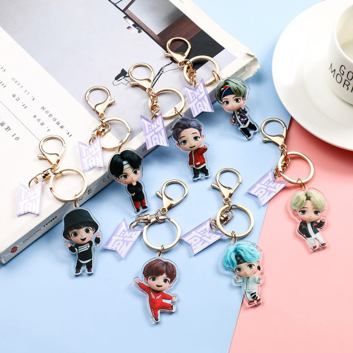 MO8】Kpop Bts Keychain J-Hope Jimin V Jin Acrylic Keychain Fashion