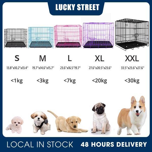 Ajdl Sellbkob17 Pet Cage Foldable Double Door Outdoor Indoor Puppy Cats 