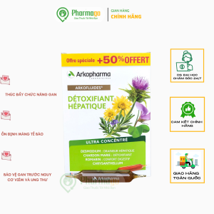 Bổ Gan Thải Độc Detoxifiant Hepatique Arkopharma Pháp hộp 30 ống