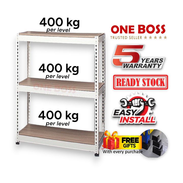 ONE BOSS 3 LEVELS HIGH QUALITY BOLTLESS RACKING HOME STORAGE WAREHOUSE ...
