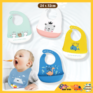 YOYOY Baby Silicone Bib Adjustable Waterproof Eating Bibs Feeding Washable