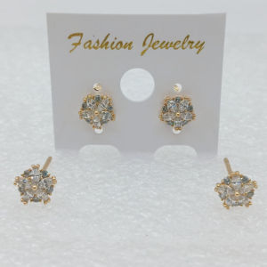 Giwang Arumi 02 Alloy Lapis Mas 18K Permata Zirconia Premium Quality & Tahan Lama EP007G