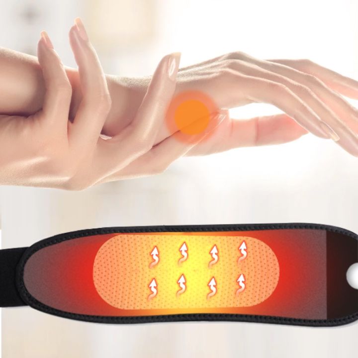 Electric Heated Wrist Brace Hand Massager Wrist Heating Pad Wraps Relax Pain Relief for Carpal