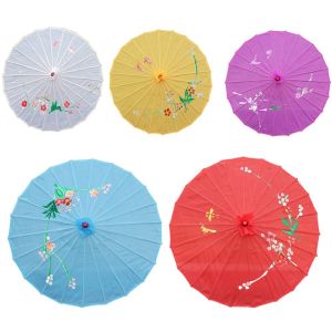 SUTONGXUE Lụa Ô nghệ thuật Trung Quốc Cổ điển Truyền Thống Trung Quốc Ô múa gấp được Trọng lượng nhẹ Khung tre Ô giấy dầu Đám cưới