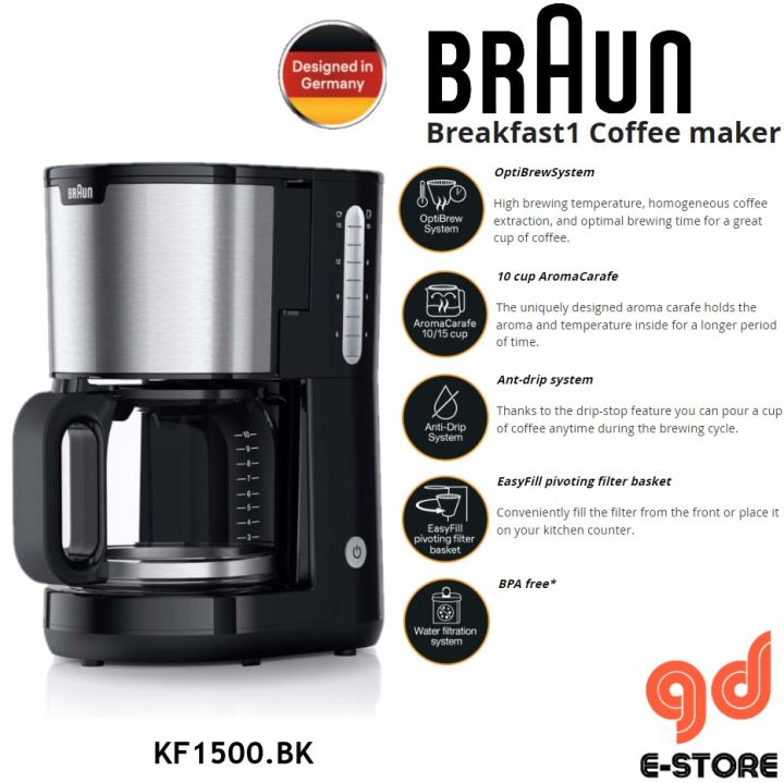 Braun PurShine Drip Coffee Maker KF1500.BK Lazada