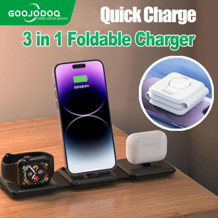 GOOJODOQ 3-in-1 Wireless Charger for iPad Fast PD Charging Station