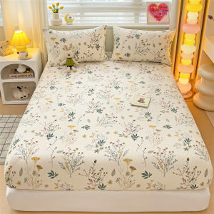Dansunreve Pure Cotton Fittedsheet 1000TC Flower Cartoon Bedsheet 360°Wrapped Mattress Cover