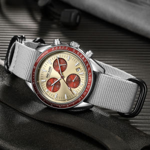 MEGIR Nylon Braided Strap Mens Quartz Wristwatch Fashion Chronograph Triple-eye Waterproof Luminous Pointer Watch