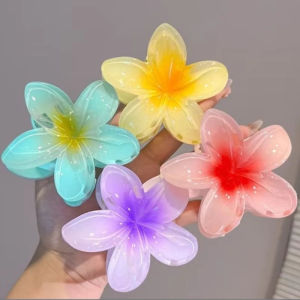 JEPITAN RAMBUT MOTIF BUNGA KAMBOJA GAYA KOREA IMPORT-DC