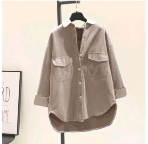 Kemeja Wanita Baby Corduroi Lengan Panjang - Outher Wanita Oversize - Outfit Wanita Korean Style