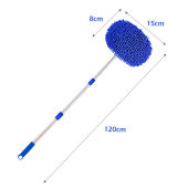 Car Cleaning Brush Car Wash Mop Three-Section Telescoping Long Handle Cleaning Mop Chenille Broom Auto Accessories Car Wash Brush Glass Wiper Soft Fiber Floor Adjustable Curvature Car Cleaning Tool Car Care Duster Household 伸缩洗车拖把