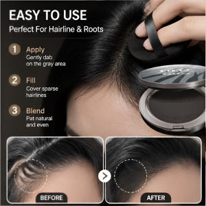 Hair Building Powder Root Touch Up Powder Instant Gray Hair Coverage Natural Hairline Powder Volumizing Hair Concealer Puff Hair Makeup Powder