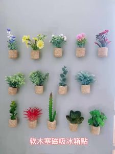 Exclusive Supply 2024Cork Stopper Simulation Daisy Magnetic Fridge Magnet Home Decoration Miniature Potted Plant In Stock