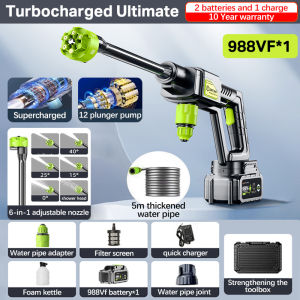 180Bar Wireless Car Washer High Pressure Water Gun Rechargeable Lithium Water Jet Multi-Function Nozzle Cleaning Spray Cleaning Of High-Power Rechargeable Lithium Batteries For Vehicles With Strong Boosting Water Jet