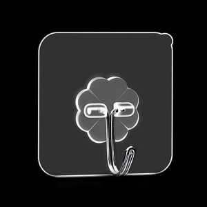 HOME BEST 1pc Magic Hook Kitchen Bathroom Wall Hook Adhesive Sticky Without Nails Strong Heavy Duty Cangkuk Kuat Berat Baju Dapur Bilik Mandi TidurFZ1-0060 (Transparent)