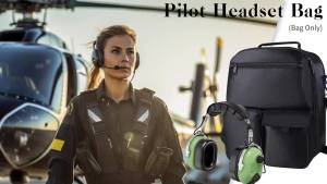 Pilot Headset Bag Aviation Headset Pilot Bag Durable Aviation Flight Carry Case with Multiple Pockets for Aviation Headset Pilot Kneeboard and Other Accessories