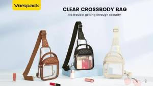 สำหรับงานอีเวนต์ในสนามกีฬา  Vorspack  ถุงใส  -  กระเป๋าสะพายข้างผู้หญิง   กระเป๋าสนามใส   เหมาะสำหรับคอนเสิร์ต กิจกรรมกีฬา และเทศกาลต่างๆ