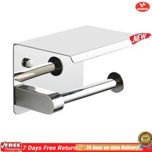 [VOF] Stainless Steel Toilet Paper Holder with Phone Holder Paper Towel Stand Multifunctional Paper Holder Rack for Bathroom Washroom