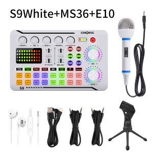 Siborie【Paket komplit】S9+MS33/36/38+E10 Paket Lengkap Live Sound Card Mic Headset Set Pengiriman cepat