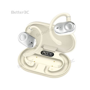 Dual Axis Adjustable Hanging Ear Bluetooth Earphone Long Battery Life Sport Waterproof Headset Real-time AI Smart Translation Wireless Headphone With LED Display