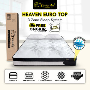 Trendy Heaven Euro Top 21cm - Kasur Busa Rebonded / Mattress / Matras Rebonded Foam (GRADE A) - Vacuum Press Roll In a Box