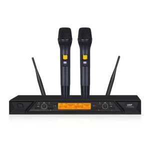 UHF Professional Wireless Microphone High Fidelity Sound 2 Channel Adjustable Frequency KTV Stage performance Karaoke