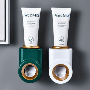 💥🎁Free Gift🎁💥Wall Mount Squeezer Organizer Automatic Toothpaste Dispenser Dust-proof Toothbrush Holder Storage Rack Bathroom Accessories Set